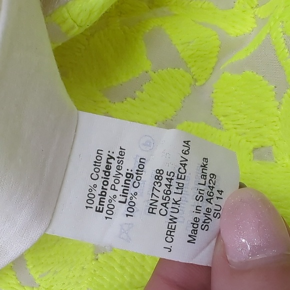 J. Crew 80's Yellow Neon Skirt with Embroidered Floral Motif - Picture 7 of 10